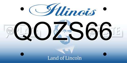 QOZS66 Illinois License Plate