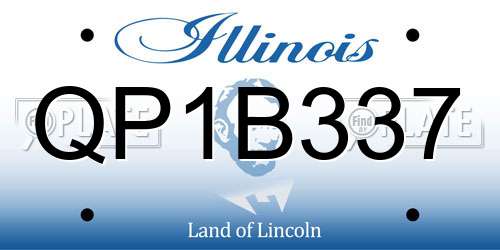 QP1B337 Illinois License Plate