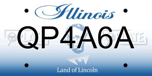 QP4A6A Illinois License Plate