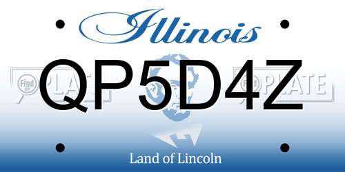 QP5D4Z Illinois License Plate