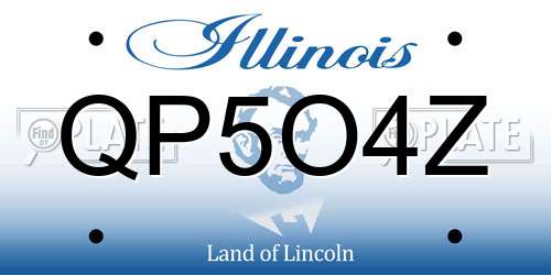 QP5O4Z Illinois License Plate