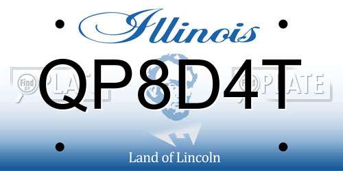 QP8D4T Illinois License Plate
