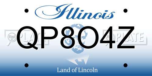 QP8O4Z Illinois License Plate