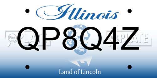 QP8Q4Z Illinois License Plate