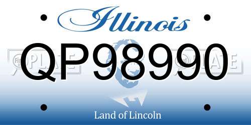 QP98990 Illinois License Plate