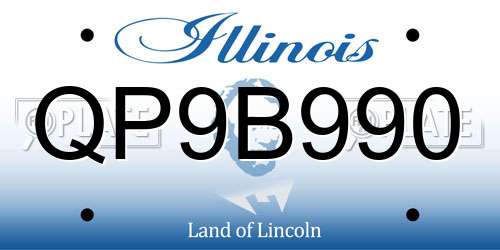 QP9B990 Illinois License Plate