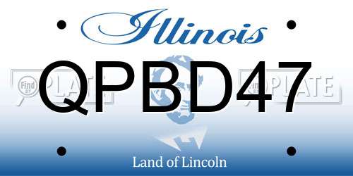 QPBD47 Illinois License Plate