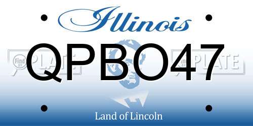 QPBO47 Illinois License Plate