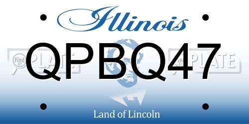 QPBQ47 Illinois License Plate