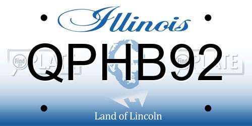 QPHB92 Illinois License Plate