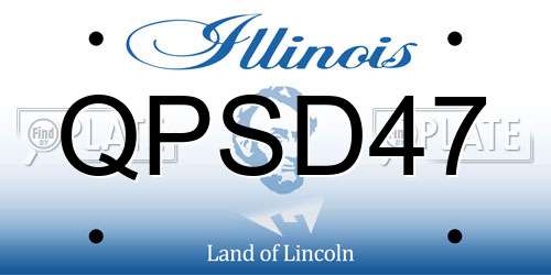 QPSD47 Illinois License Plate
