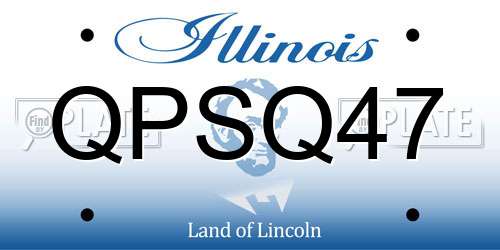 QPSQ47 Illinois License Plate