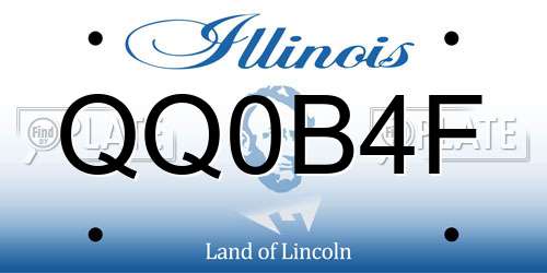 QQ0B4F Illinois License Plate