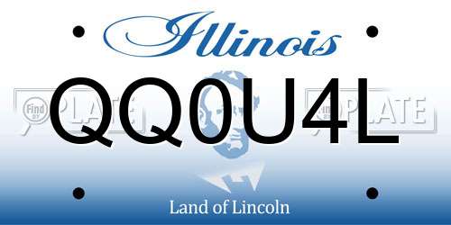 QQ0U4L Illinois License Plate