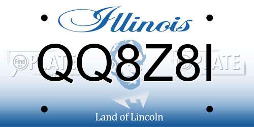 QQ8Z8I Illinois License Plate