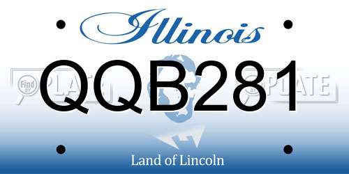 QQB281 Illinois License Plate