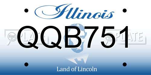 QQB751 Illinois License Plate