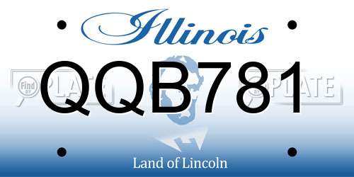 QQB781 Illinois License Plate