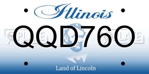 QQD76O Illinois License Plate