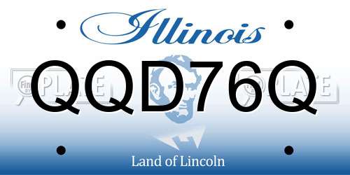 QQD76Q Illinois License Plate