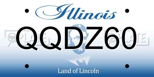 QQDZ60 Illinois License Plate