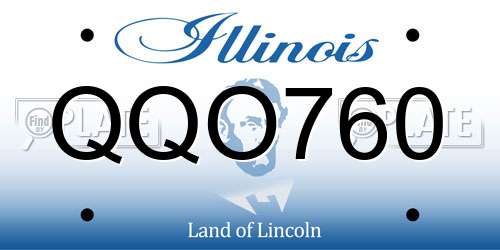 QQO760 Illinois License Plate