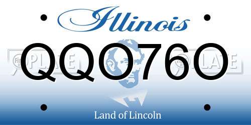 QQO76O Illinois License Plate