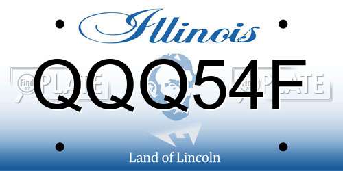 QQQ54F Illinois License Plate