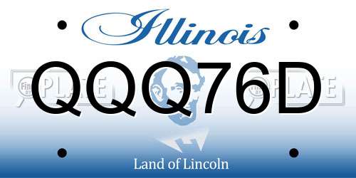 QQQ76D Illinois License Plate