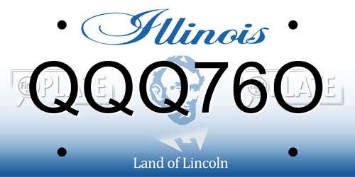 QQQ76O Illinois License Plate