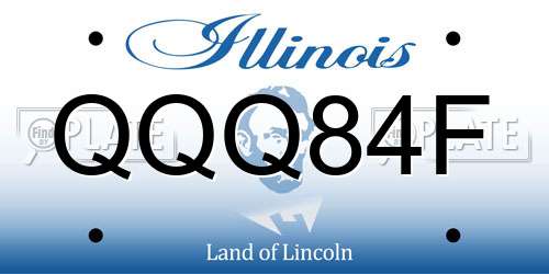 QQQ84F Illinois License Plate