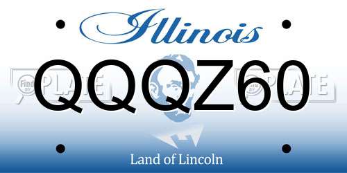 QQQZ60 Illinois License Plate