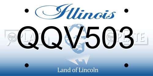 QQV503 Illinois License Plate
