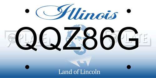 QQZ86G Illinois License Plate