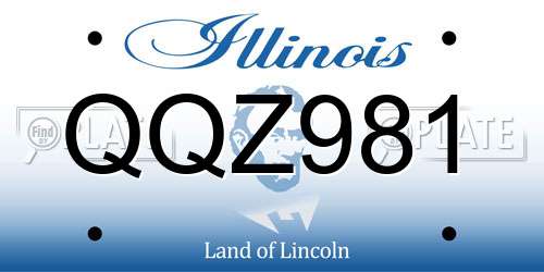 QQZ981 Illinois License Plate
