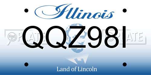 QQZ98I Illinois License Plate