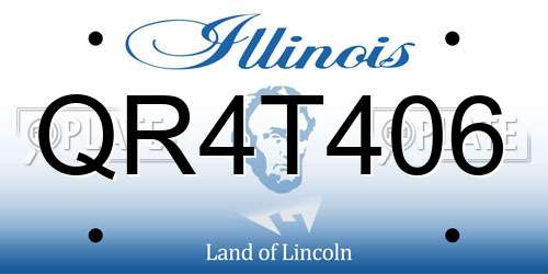 QR4T406 Illinois License Plate