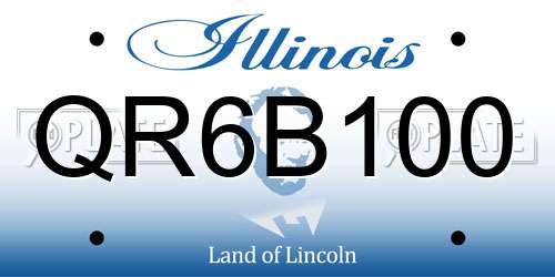 QR6B100 Illinois License Plate