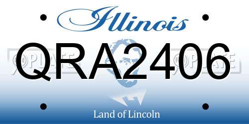 QRA2406 Illinois License Plate