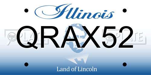 QRAX52 Illinois License Plate