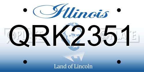 QRK2351 Illinois License Plate