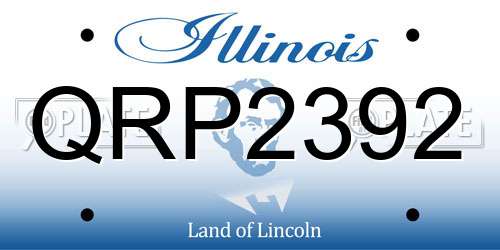 QRP2392 Illinois License Plate