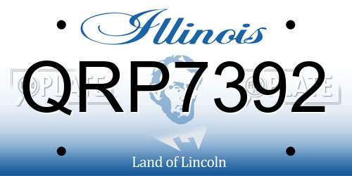 QRP7392 Illinois License Plate