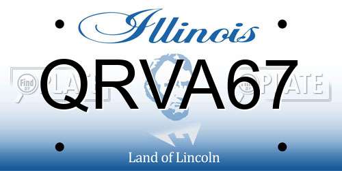 QRVA67 Illinois License Plate