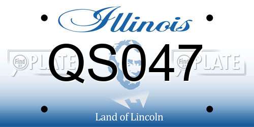 QS047 Illinois License Plate