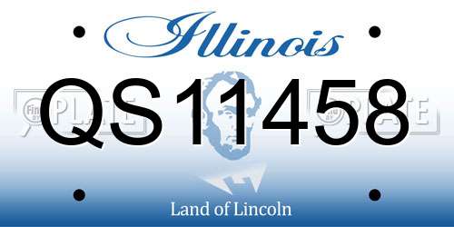 QS11458 Illinois License Plate