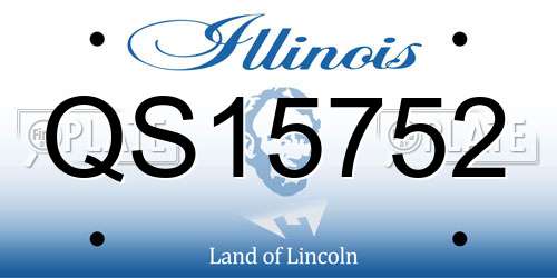 QS15752 Illinois License Plate