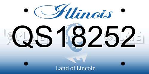 QS18252 Illinois License Plate