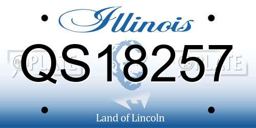 QS18257 Illinois License Plate