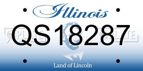 QS18287 Illinois License Plate